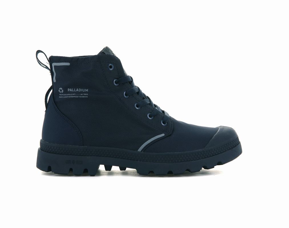 Botas Palladium Pampa Lite+ Recycle Wp+ Waterproof Hombre - Negras/Azul Marino ||TOBX-78106||